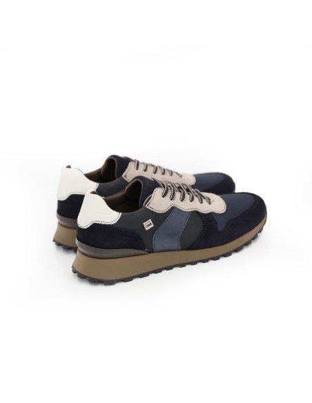 Blue leather sport shoe