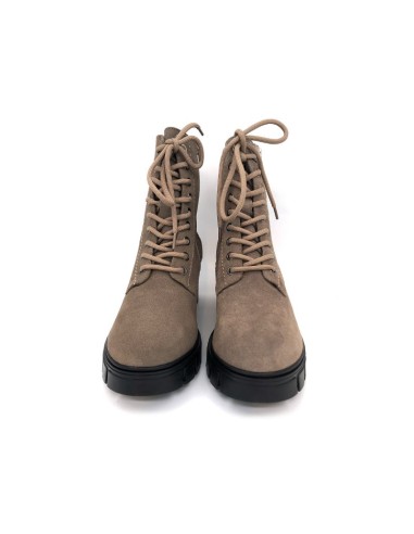Beige suede women's boots