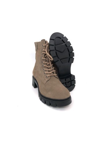 Botines de mujer de ante suaves al tacto color beige