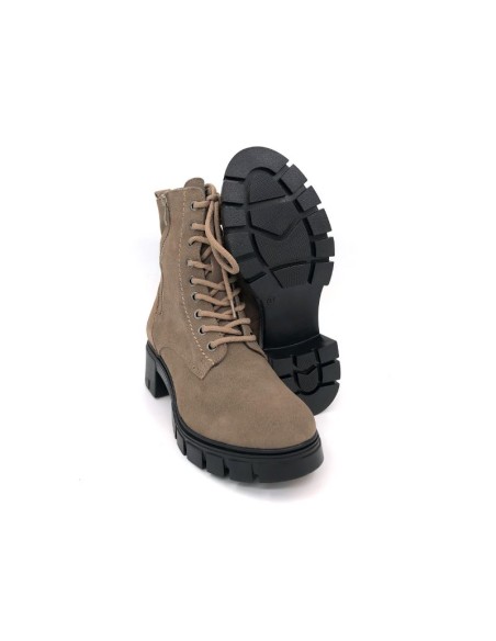 Beige suede women's boots