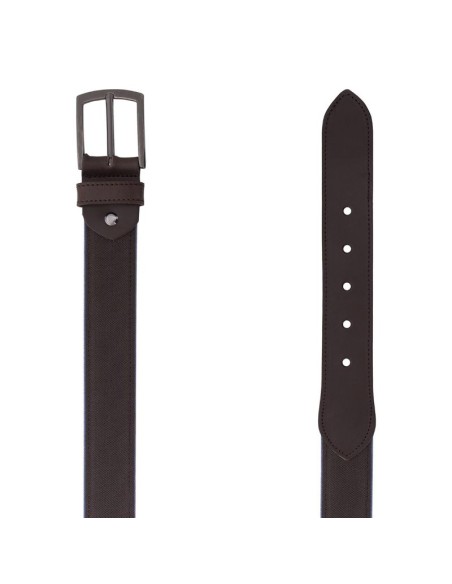 Ceinture combiné avec la peau marron B-JASPER-BROWN