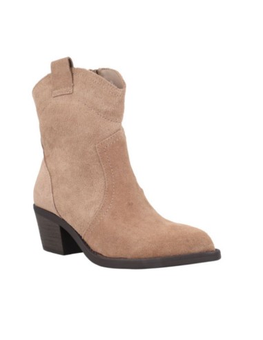 bottines femme velours beige W-CAROLE-BEIGE