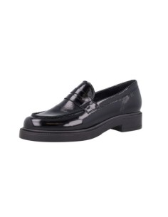 Black leather women's moccasins 2