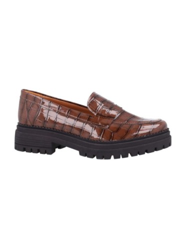 Mocasines de mujer de piel trenzado color beige