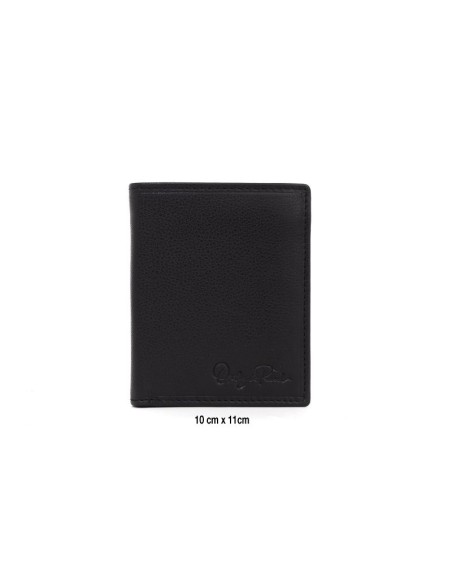 Cartera de piel cosido artesano color negro