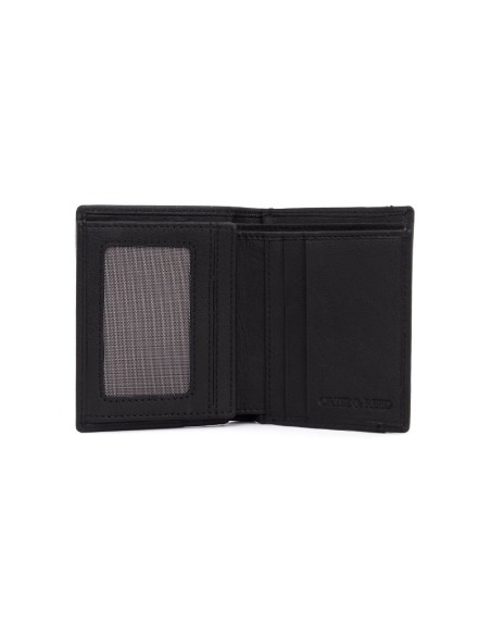 Cartera de piel cosido artesano color negro