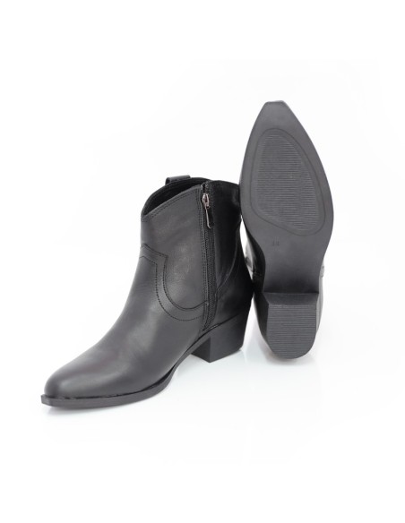 bottines femme lisse le noir W-ARELI-NEGRO