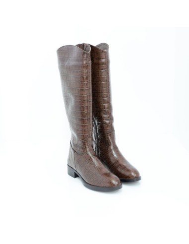 bottes femme de peau marron W-CROBO-MARRON