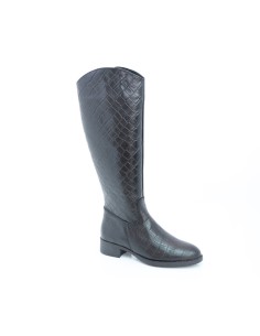 bottes femme de peau le noir W-CROBO-NEGRO 2