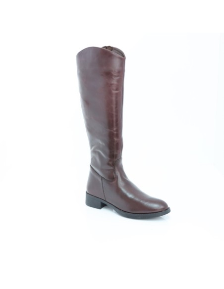 bottes femme de peau marron W-MATEY-MARRON