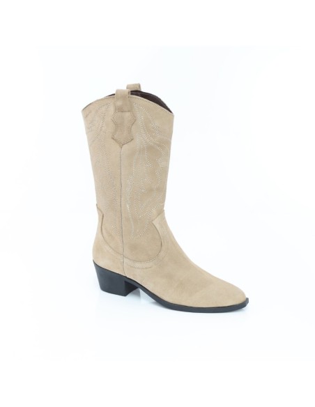 bottes femme suède cuir W-SACH-BEIGE