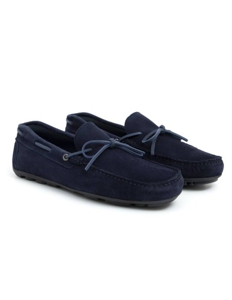 Blue suede moccasin
