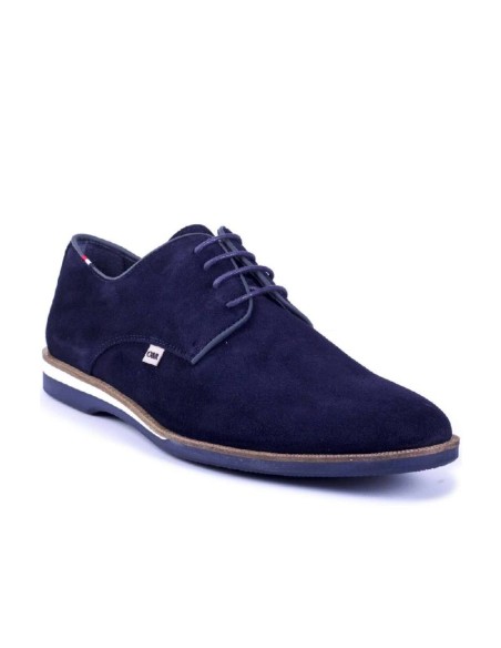 Blue suede derby