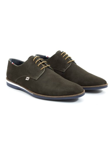 Derby suède vert SAMUKA-KAKI