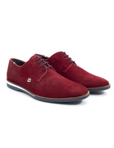 Red suede derby
