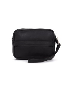 Bolso de piel cosido artesano color negro 2