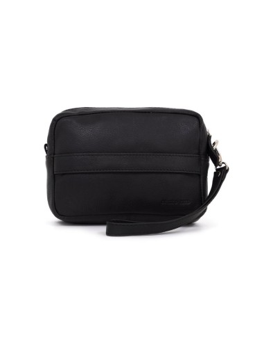 Bolso de piel cosido artesano color negro