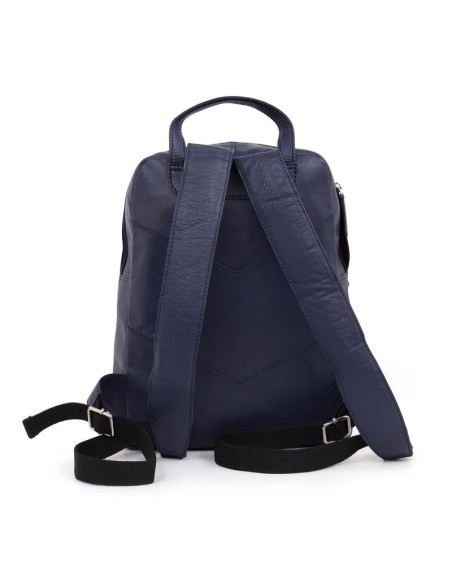 Blue leather Backpack
