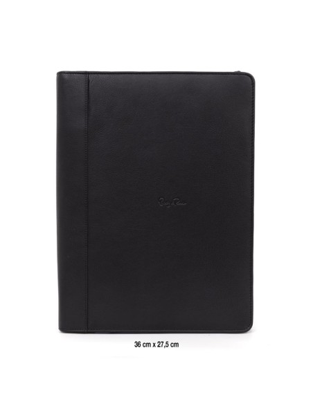 Portafolio Laptop de piel cosido artesano color negro