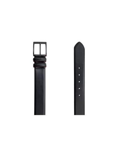 Cinturón de piel tintado a mano color negro