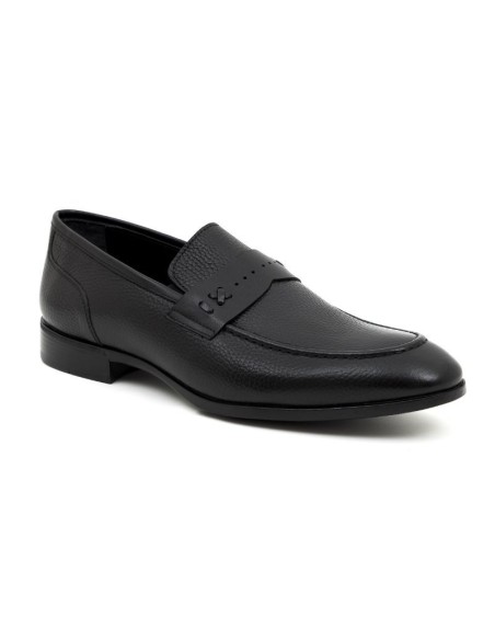 Black leather moccasin