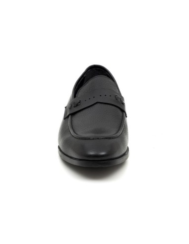 Black leather moccasin