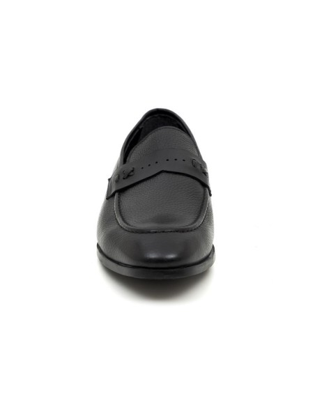 Black leather moccasin