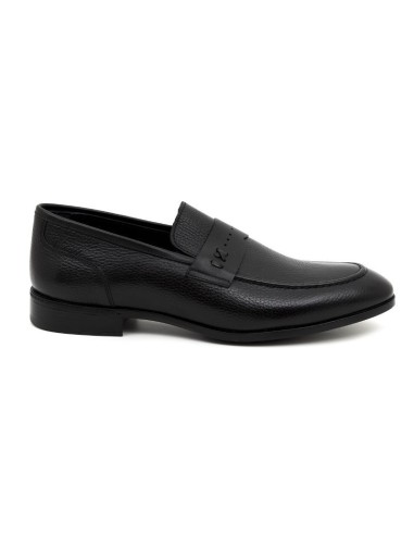 Black leather moccasin