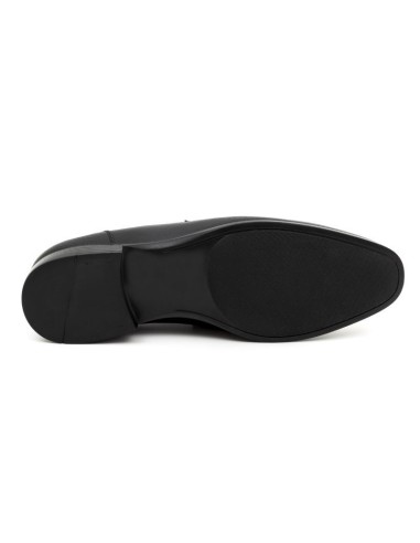 Black leather moccasin