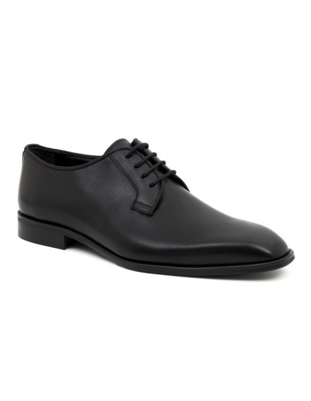 Black leather derby