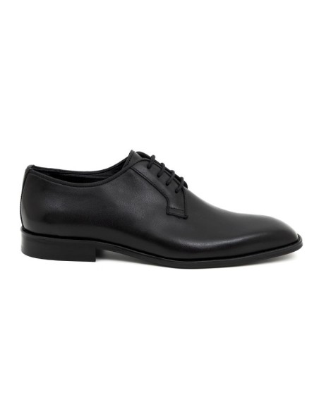 Black leather derby