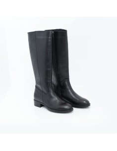 Black leather Women's high boots