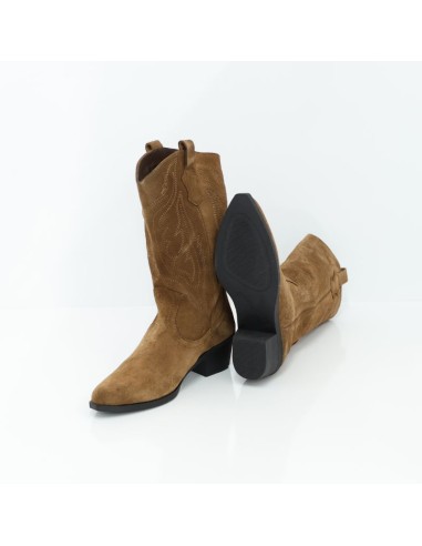 bottes femme suède cuir W-MARIVA-CAMEL