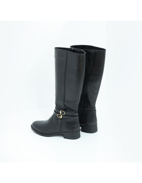 Black leather Women's high boots