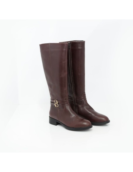 Brown leather Women's high boots
