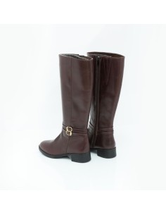 Brown leather Women's high boots 2