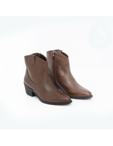 bottines femme de peau marron W-MOLIMA-BROWN