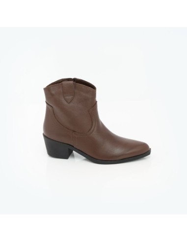 Brown leather women's boots
