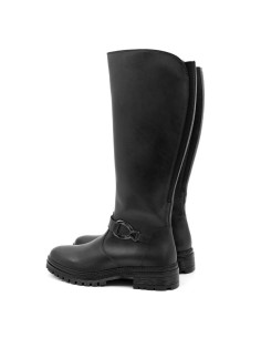 Black leather Women's high boots 2