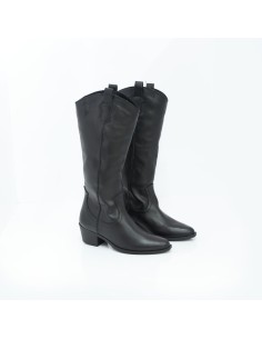 bottes femme de peau le noir W-NELARA-BLACK