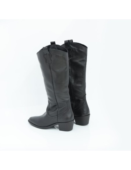 Black leather Women's high boots