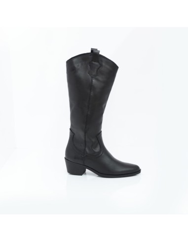 Black leather Women's high boots