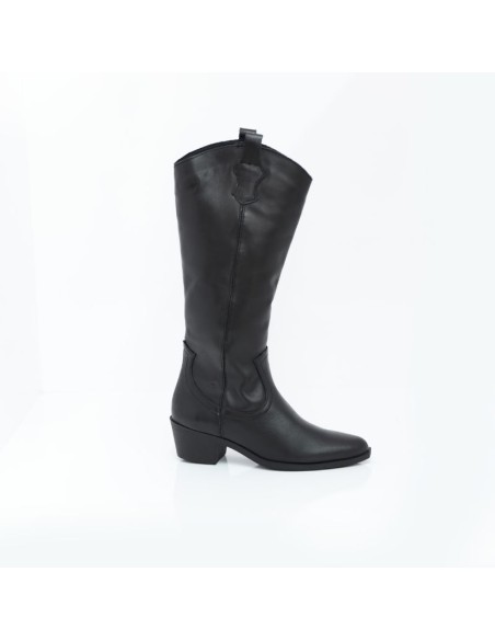 bottes femme de peau le noir W-NELARA-BLACK