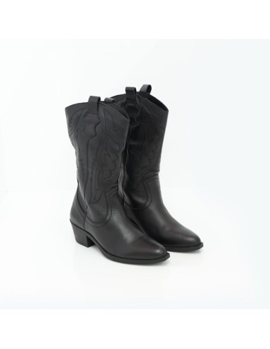 Black leather Women's high boots