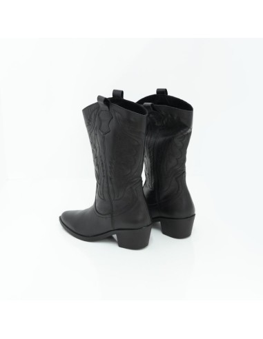 Black leather Women's high boots