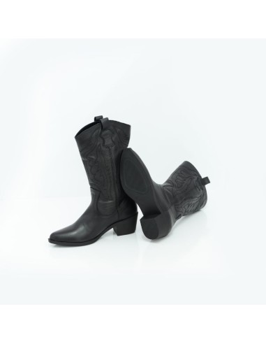 Black leather Women's high boots