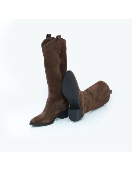 Brown suede Women's high boots