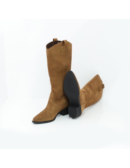 bottes femme suède cuir W-TORELA-CAMEL