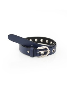 Blue leather women's belt
