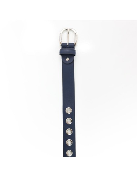 Blue leather women's belt